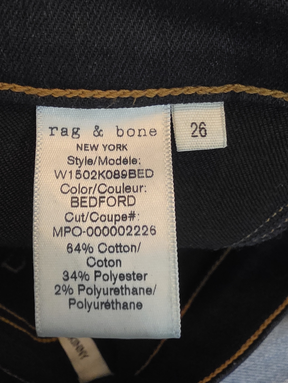 rag & bone Skinny Jeans Bedford Low Rise Ankle Stretch Denim Womens 26 - Picture 13 of 13